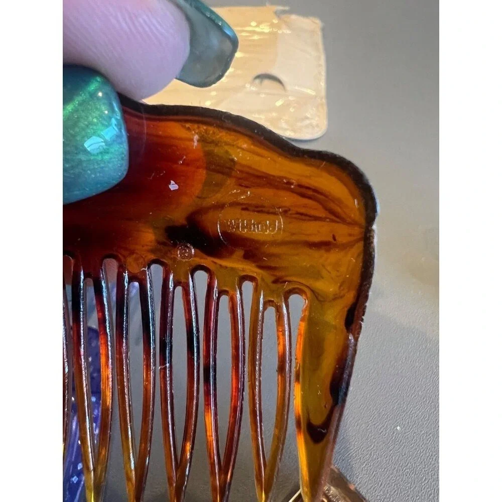 Mixed Lot of Vintage 1980s Plastic Side Hair‎ Combs, GOODY Glitter & Flowers